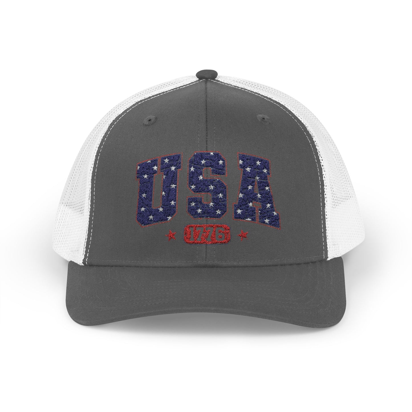 USA 1776 Snapback Trucker Cap — Patriotic American Flag Style Hat