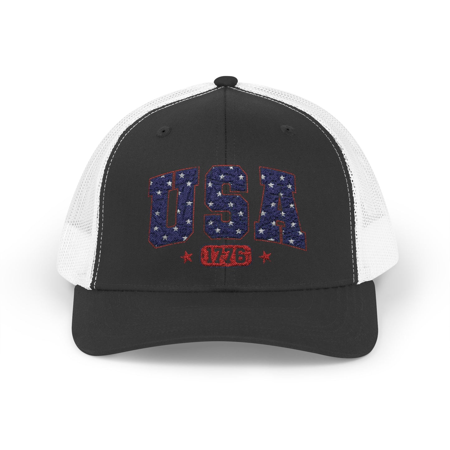 USA 1776 Snapback Trucker Cap — Patriotic American Flag Style Hat
