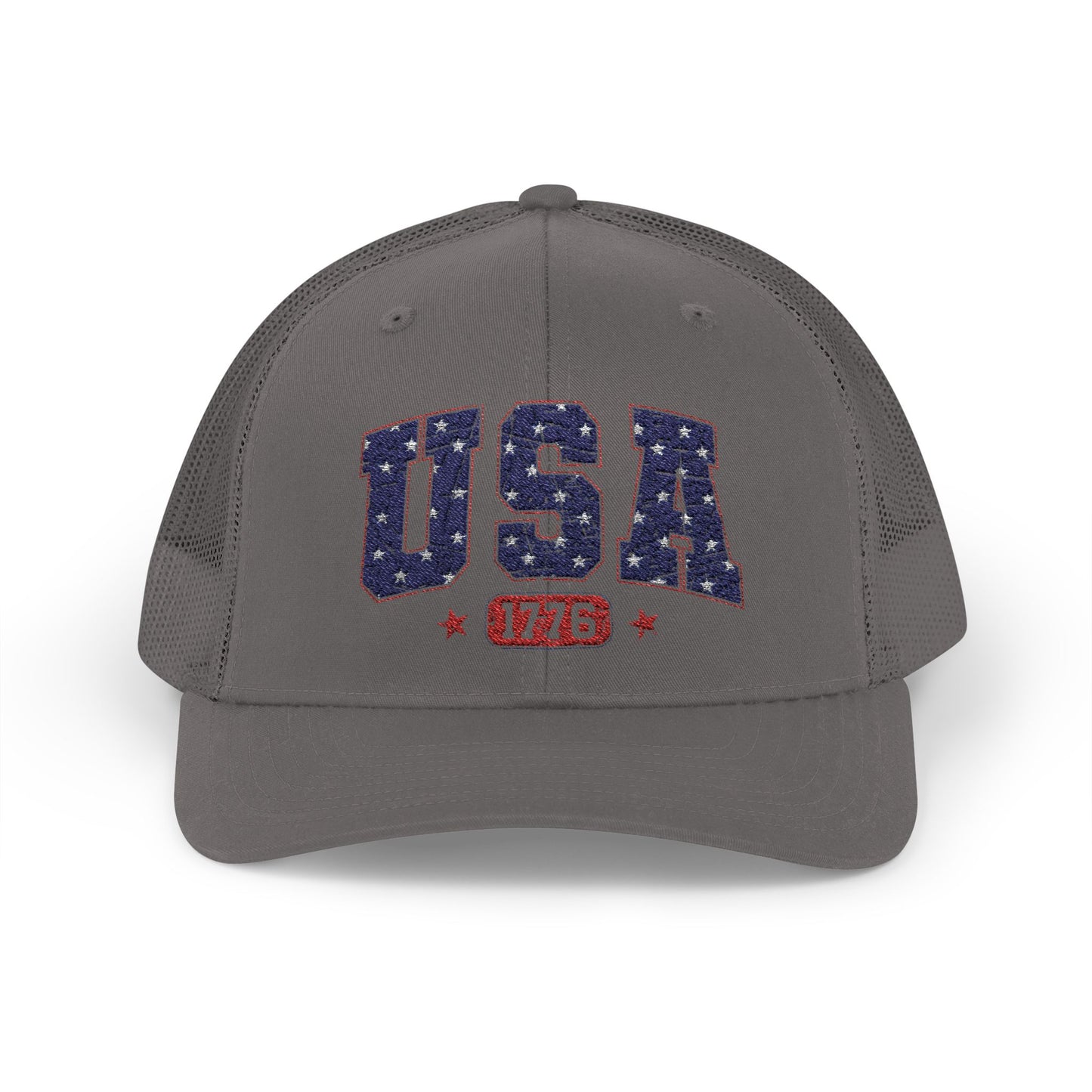 USA 1776 Snapback Trucker Cap — Patriotic American Flag Style Hat