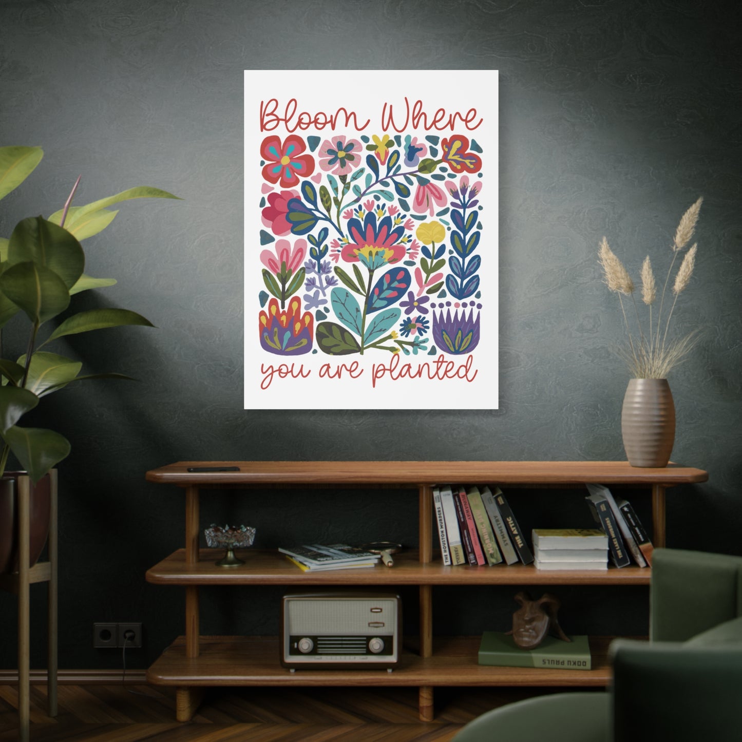 "Bloom Where You Are Planted" Folk Art Canvas