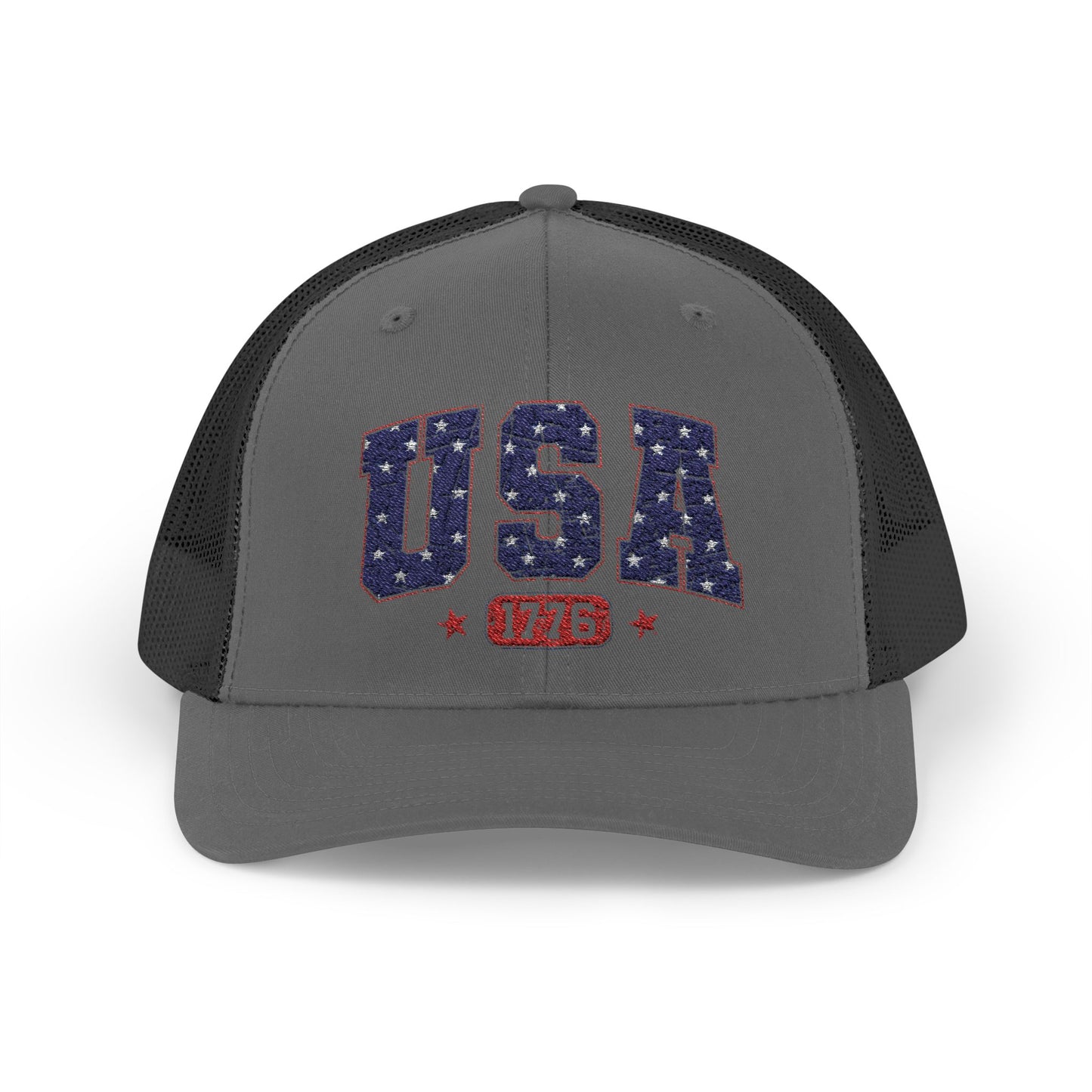 USA 1776 Snapback Trucker Cap — Patriotic American Flag Style Hat