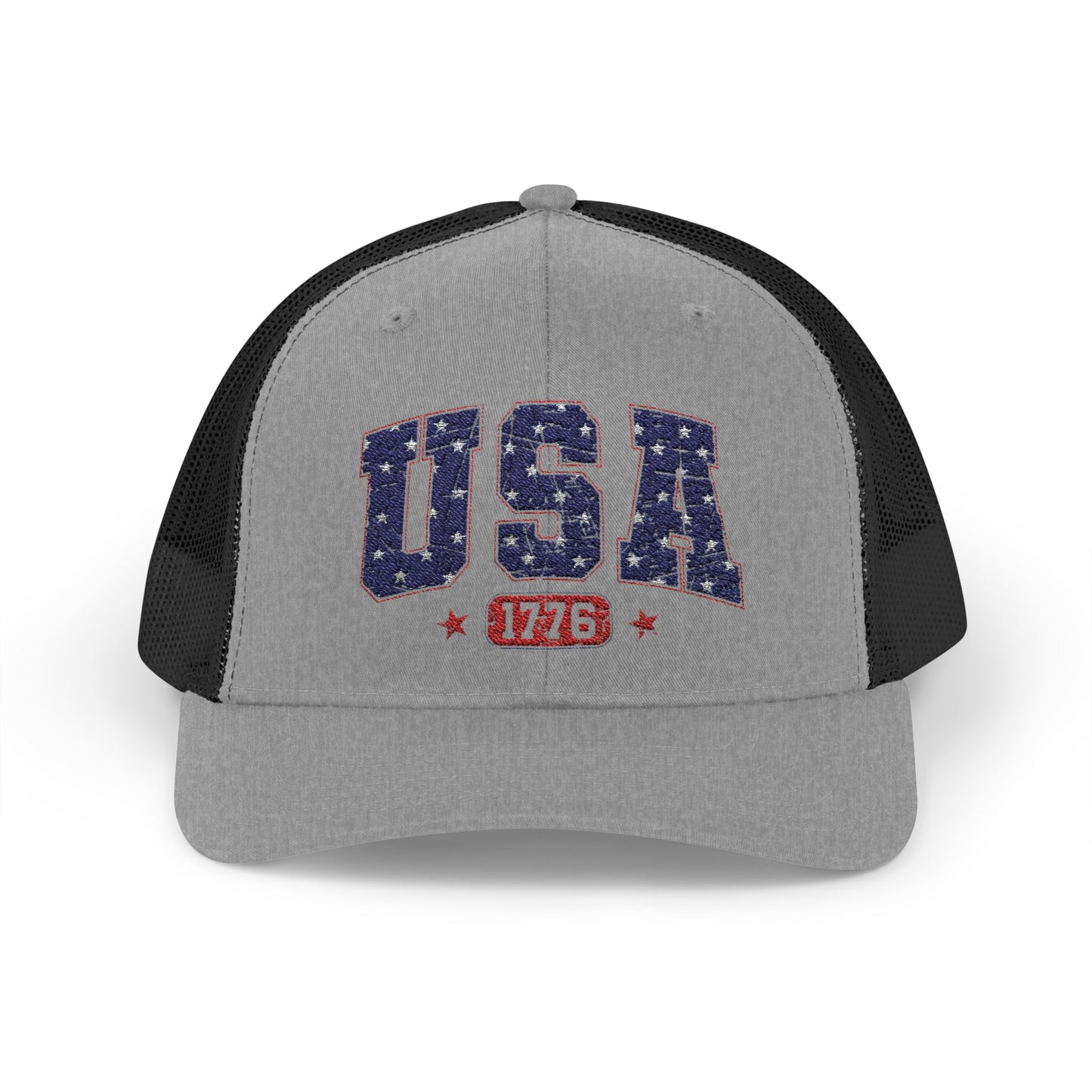 USA 1776 Snapback Trucker Cap — Patriotic American Flag Style Hat