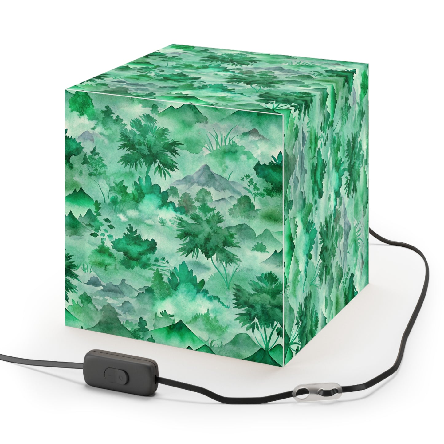Forest Mist Watercolor Light Cube