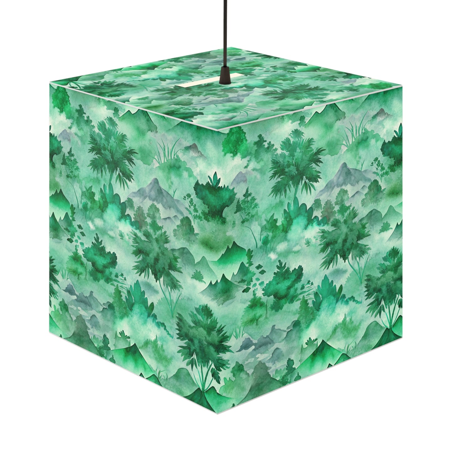 Forest Mist Watercolor Light Cube