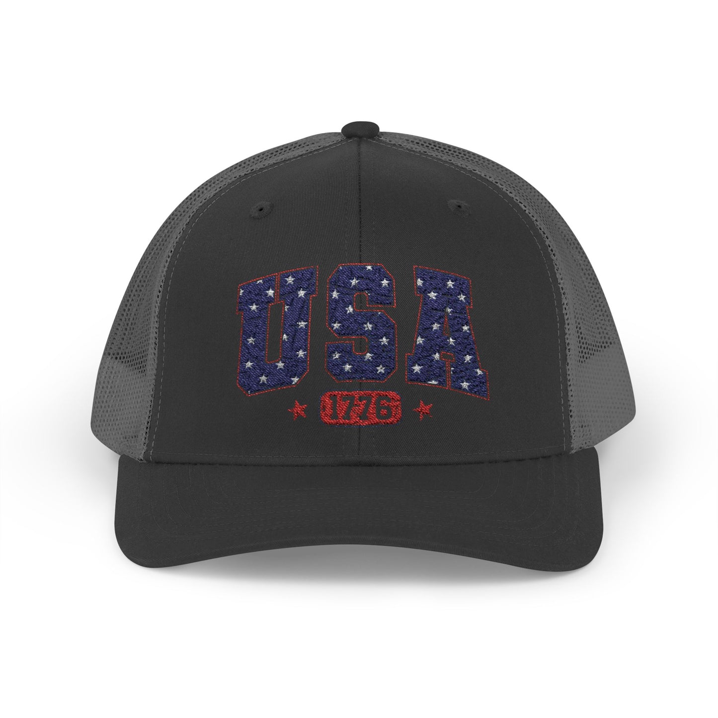 USA 1776 Snapback Trucker Cap — Patriotic American Flag Style Hat