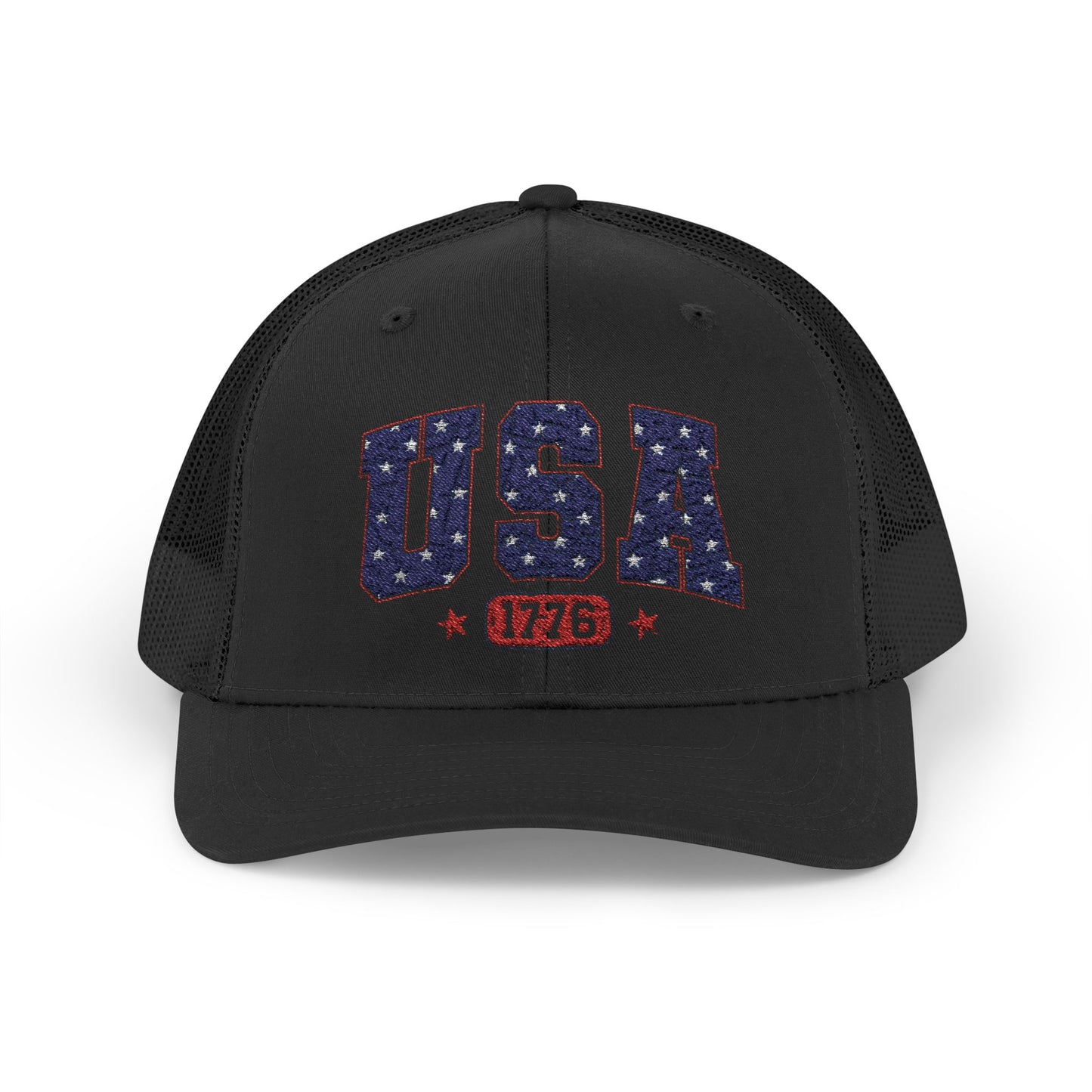 USA 1776 Snapback Trucker Cap — Patriotic American Flag Style Hat