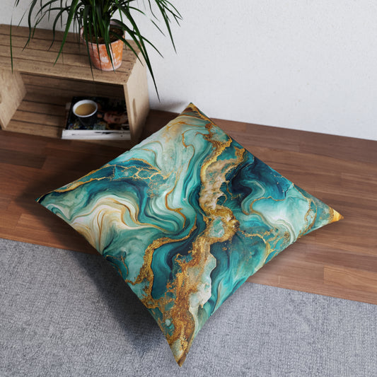 Oceanic Marble Floor Pillow