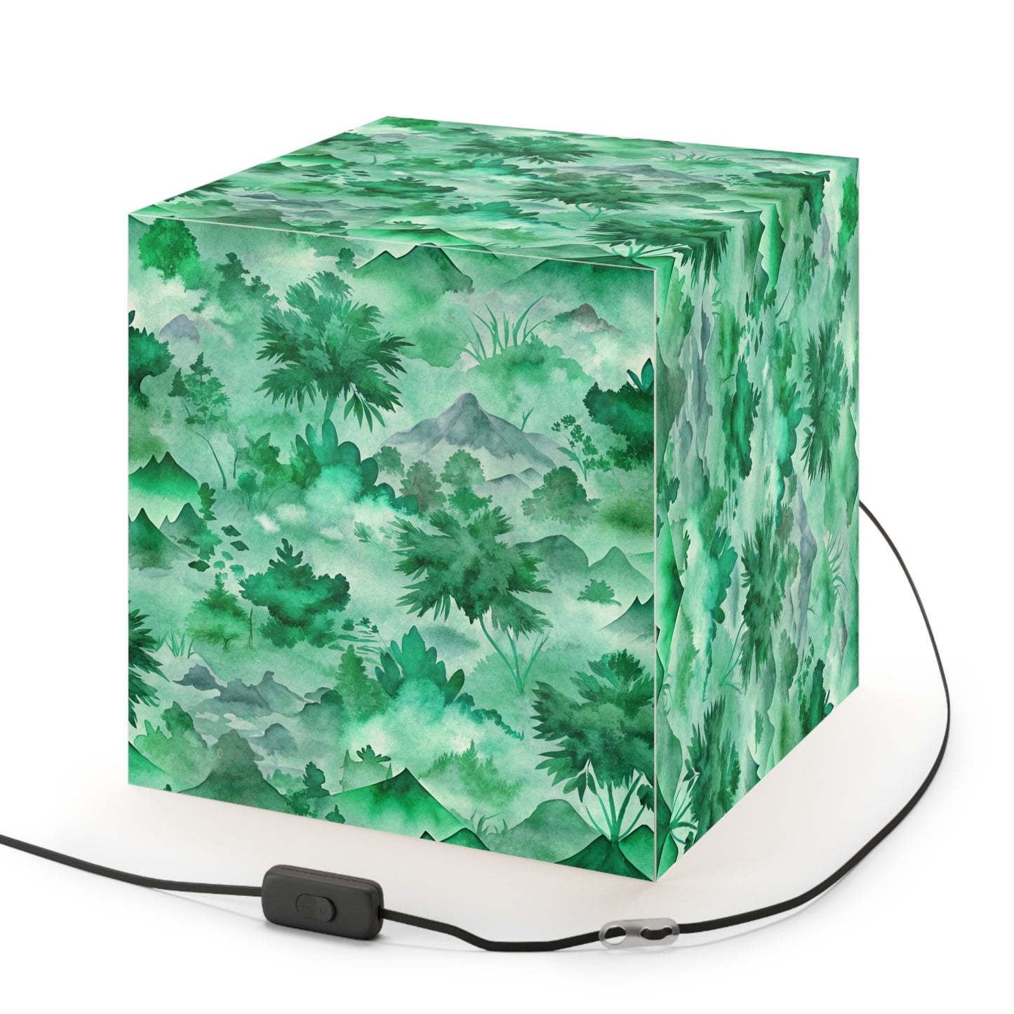 Forest Mist Watercolor Light Cube
