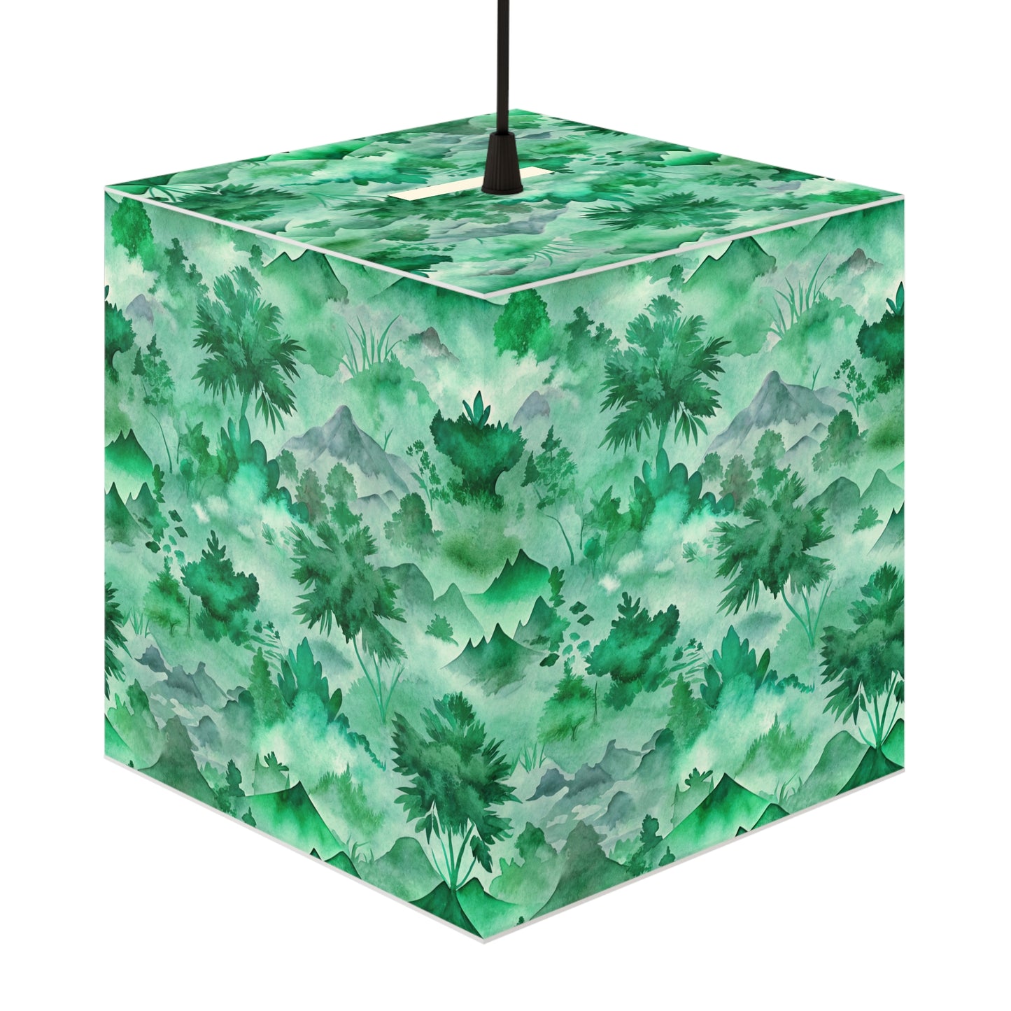 Forest Mist Watercolor Light Cube
