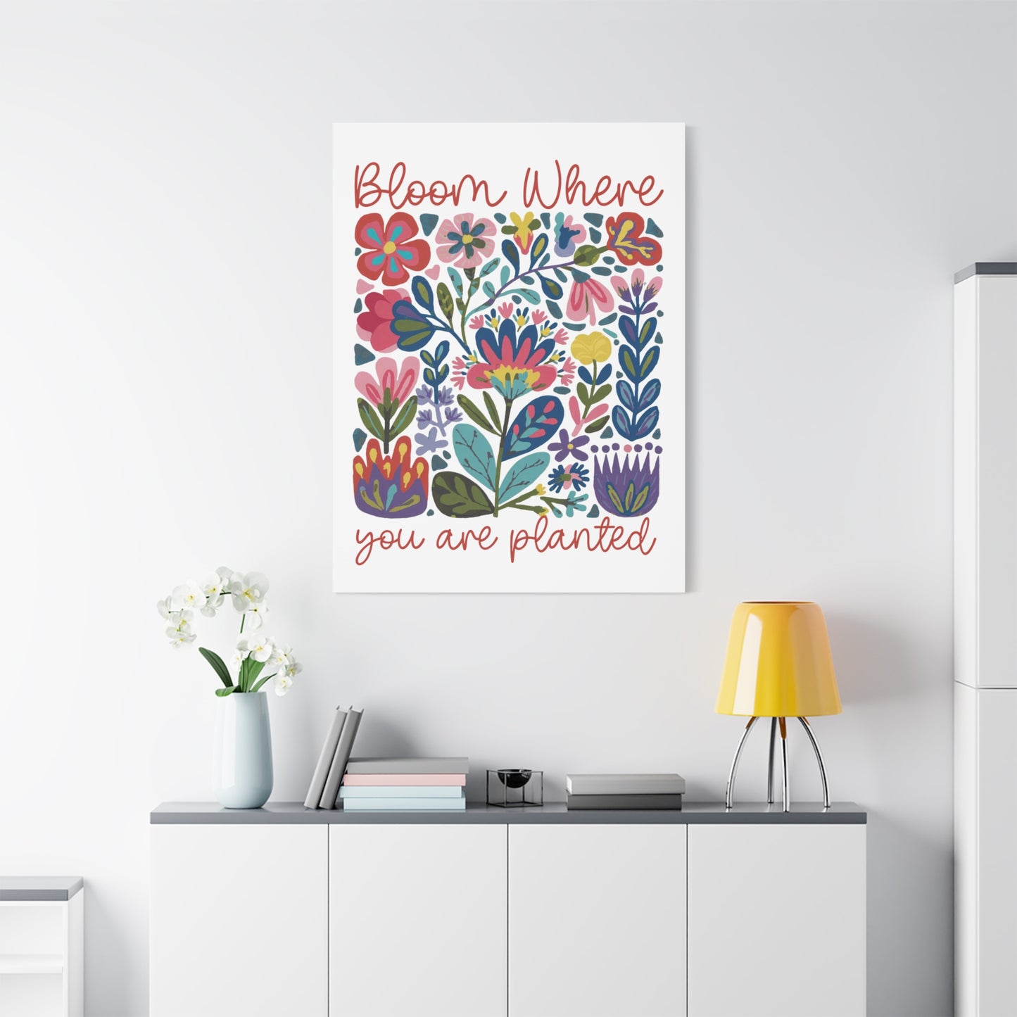 "Bloom Where You Are Planted" Folk Art Canvas